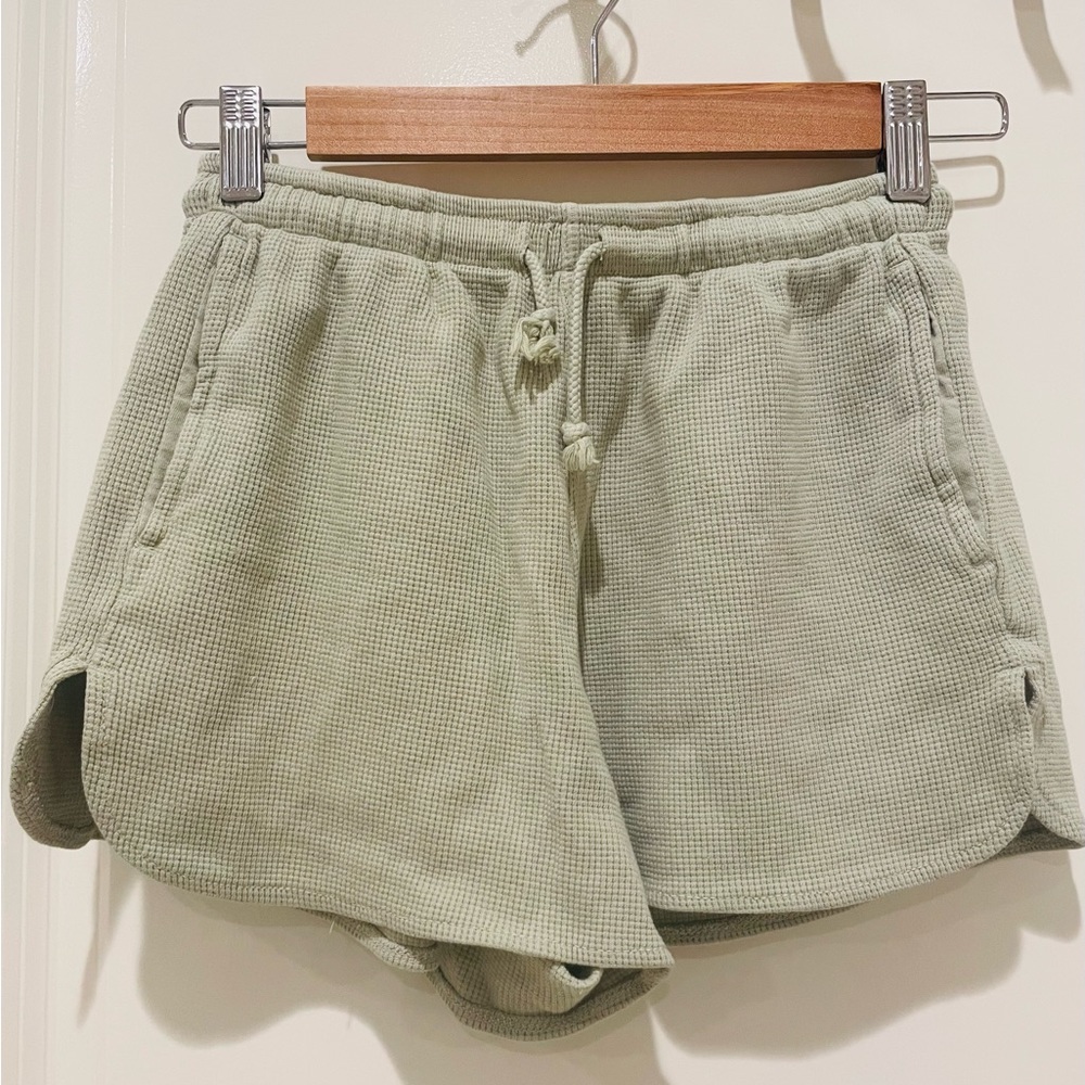 Brandy Melville light green waffle knit shorts
